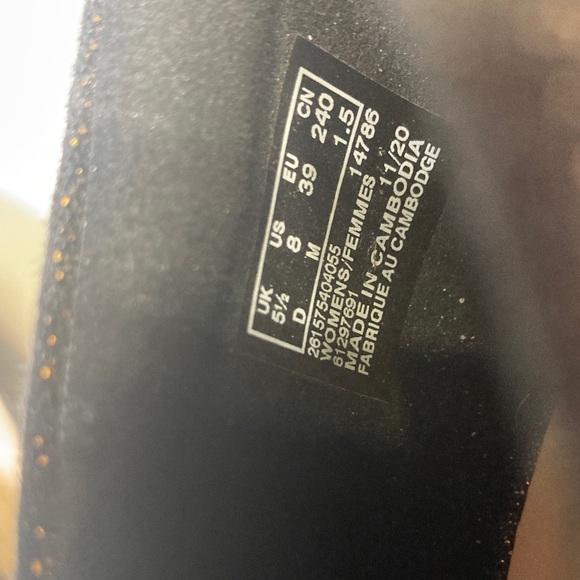 Clarks Mallory Luna Women's Wedge Heel Shoes Navy Gold Textile 26157539 Sz 8M - Picture 11 of 12